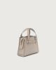 Orciani Posh S Sense small leather handbag Grained leather light grey