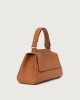 Orciani Sveva Longuette Soft leather handbag with strap Grained leather Honey