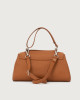 Orciani Sveva Longuette Soft leather handbag with strap Grained leather Honey
