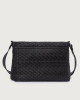 Orciani Chevrette Woven leather messenger bag Leather Black