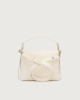 Orciani Nana Soft Small leather handbag with strap Grained leather White