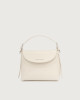 Orciani Nana Soft Small leather handbag with strap Grained leather White