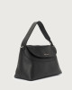 Orciani Nana Soft Midi leather shoulder bag with strap Grained leather Black