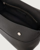 Orciani Nana Soft Midi leather shoulder bag with strap Grained leather Black