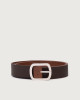 Orciani Dollaro Double leather belt 3,5 cm Grained leather Brown+Chocolate
