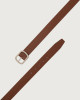 Orciani Dollaro Double leather belt 3,5 cm Grained leather Brown+Chocolate