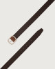 Orciani Dollaro Double leather belt 3,5 cm Grained leather Brown+Chocolate