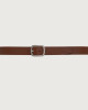 Orciani Dollaro Double leather belt 3,5 cm Grained leather Brown+Chocolate