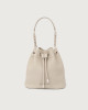Orciani Nest Soft grained leather mini bucket bag Grained leather Clay