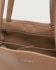 Orciani Tata Soft leather tote bag Grained leather Green