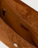 Orciani Diana Peach Large suede shoulder bag with strap Suede leather Brown