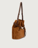 Orciani Dori Peach suede bucket bag with strap Suede Brown