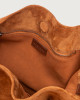 Orciani Dori Peach suede bucket bag with strap Suede Brown
