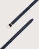 Orciani Saffiano Double reversible leather belt 3 cm Embossed leather, Leather Black+Navy