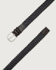 Orciani Town leather and fabric belt 3,5 cm Leather & fabric Chocolate