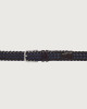 Orciani Town leather and fabric belt 3,5 cm Leather & fabric Chocolate
