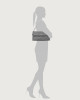 Orciani Missy Longuette Soft leather shoulder and crossbody bag with chain Grained leather Clay