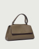 Orciani Sveva Longuette Soft leather handbag with strap Grained leather Green
