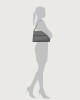 Orciani Nana Soft leather shoulder bag with strap Grained leather Navy