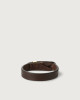 Orciani Bull leather Nobuckle bracelet with gold detail Leather Chocolate