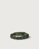 Orciani Walk leather Nobuckle bracelet with silver detail Leather Green