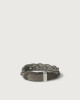 Orciani Walk leather Nobuckle bracelet with silver detail Leather Mud