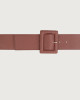 Orciani Soft high waist leather belt Grained leather Terracotta