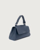 Orciani Sveva Longuette Soft leather handbag with strap Grained leather Navy