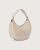 Orciani Dumpling Soft Midi leather shoulder bag with strap Grained leather Clay