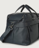 Orciani Micron leather duffle bag with shoulder strap Grained leather Navy