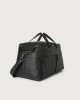 Orciani Micron leather duffle bag with shoulder strap Grained leather Black