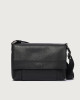 Orciani Micron leather midi messenger bag Grained leather Black