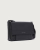Orciani Micron leather midi messenger bag Grained leather Black