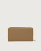 Orciani Zip around Soft large leather wallet Grained leather Almond