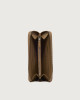 Orciani Zip around Soft large leather wallet Grained leather Almond
