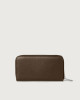 Orciani Micron large leather wallet with zip and RFID Leather Brown