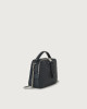 Orciani Chéri Soft leather hand mini bag with shoulder strap Grained leather Navy