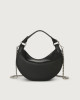 Orciani Dumpling Soft leather mini bag with strap Grained leather Black