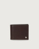 Orciani Frog leather wallet with money clip Chocolate