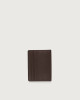 Orciani Micron hinge opening leather card holder Leather Chocolate