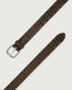 Orciani Stain leather belt Leather Chocolate