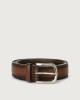 Orciani Micron Deep leather belt Leather Burnt