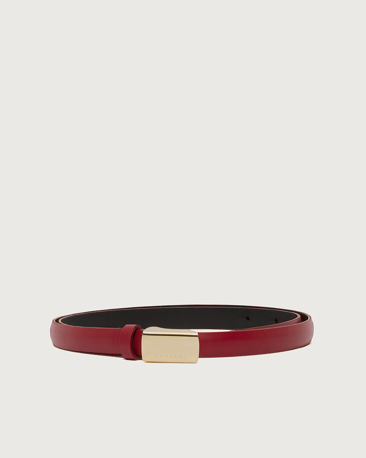 ORCIANI Boston B leather classic belt 1,5 cm. , color red