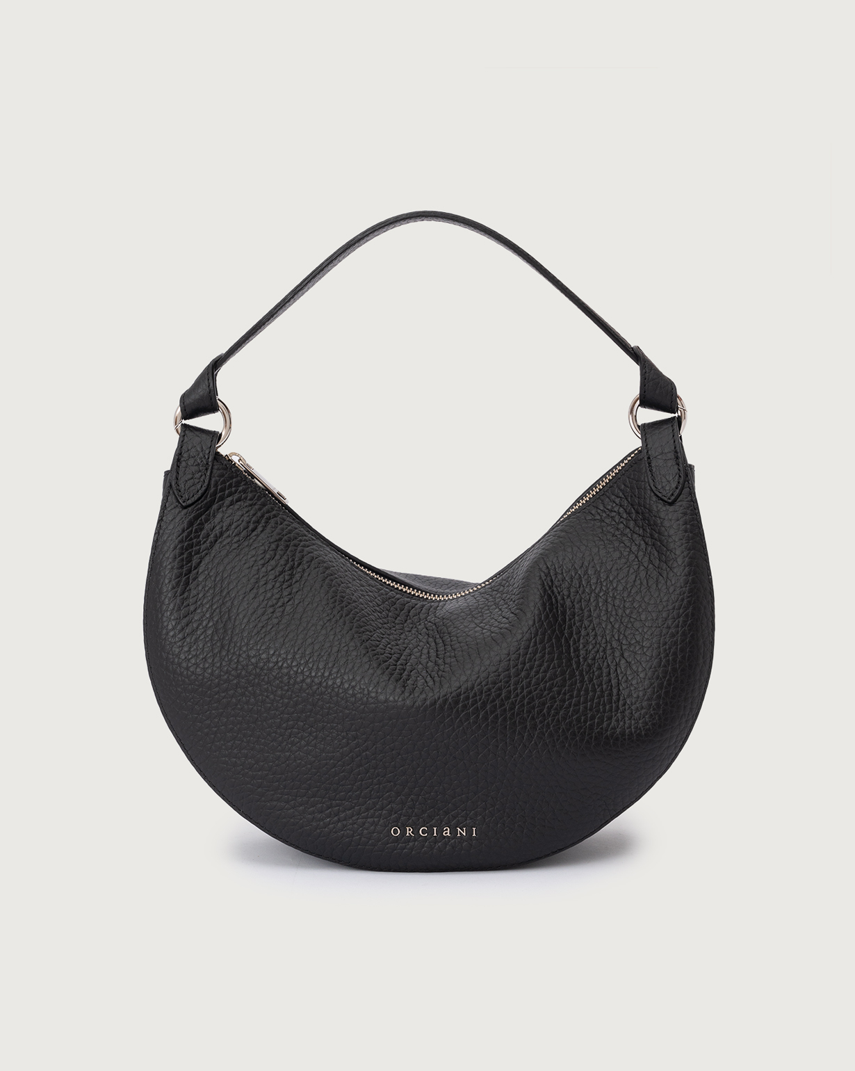 ORCIANI Dumpling Soft Midi leather shoulder bag with strap color Black