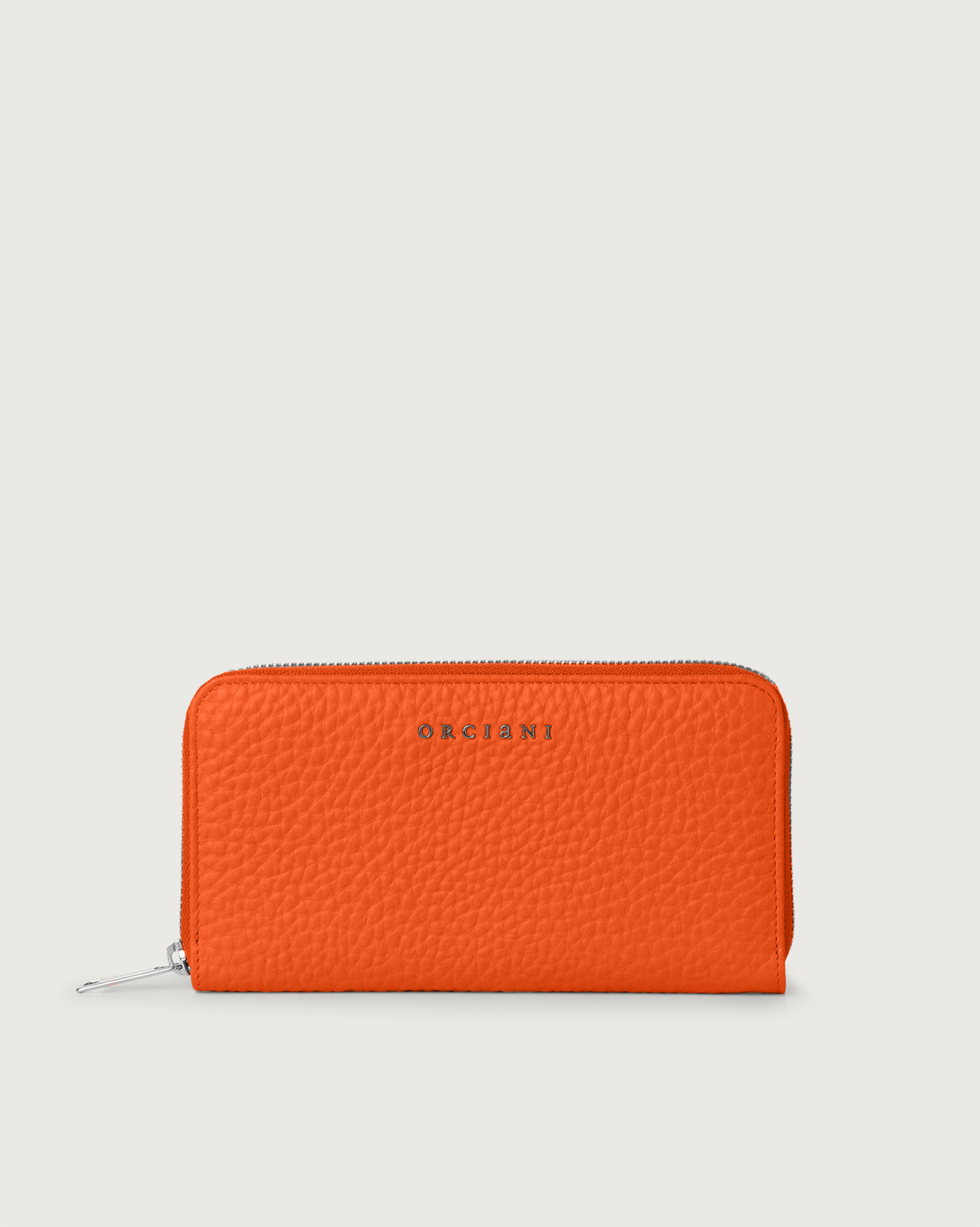 ORCIANI Zip Around Soft leather wallet. , color Orange