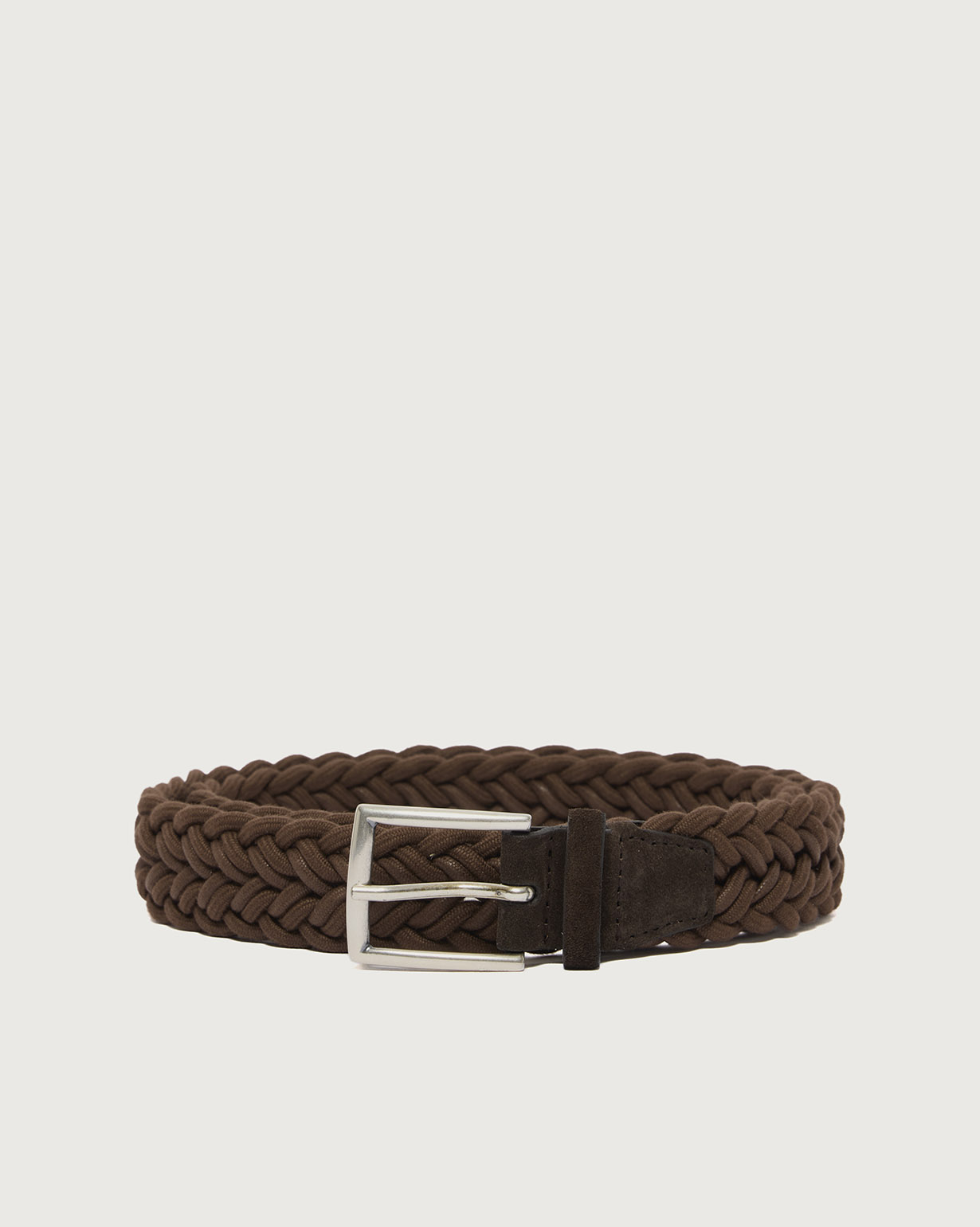 ORCIANI Stretch fabric and suede belt 3,5 cm XU0145, color Brown